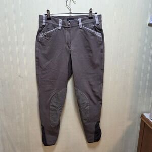 Pikeur Pants Womens 40 Gray Knee Patch Breeches Stretch Riding Equestrian Zip